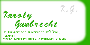 karoly gumbrecht business card